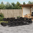 17-piece Garden Set with Cushions Poly Rattan Black