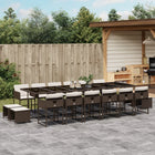 17-Piece Garden Furniture Set with Cushions Poly Rattan Brown