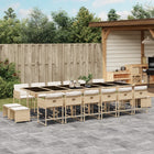17-piece Garden Furniture Set with Cushions, Poly Rattan, Beige