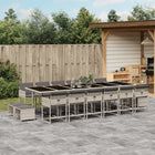 Tuinset 17-delig poly rattan lichtgrijs