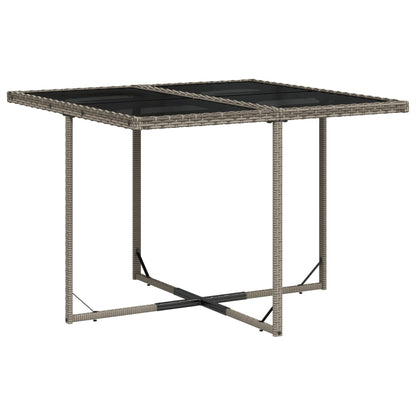 9-delige tuinset met kussens, grijs polyrotan
