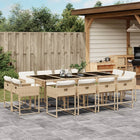 13-delige Tuinset met kussens poly rattan beige