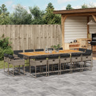 15-Piece Garden Furniture Set with Cushions, Poly Rattan Grey