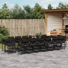 Tuintafel en stoelen set poly rattan zwart 17-delig