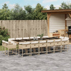17-piece Garden Furniture Set with Cushions, Poly Rattan, Beige