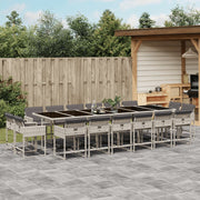 17-Piece Garden Lounge Set with Cushions Poly Rattan Light Grey
