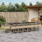 17-piece Garden Dining Set with Cushions Poly Rattan Mixed Beige