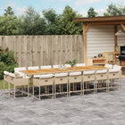 17-piece Garden Furniture Set with Cushions, Poly Rattan, Beige