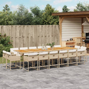 Tuinset 17-delig poly rattan beige acacia
