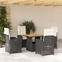 5-Delige Tuinset Met Kussens Poly Rattan Zwart