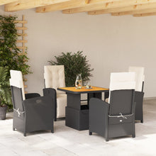 5-Delige Tuinset Met Kussens Poly Rattan Zwart