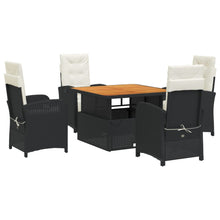 5-Delige Tuinset Met Kussens Poly Rattan Zwart