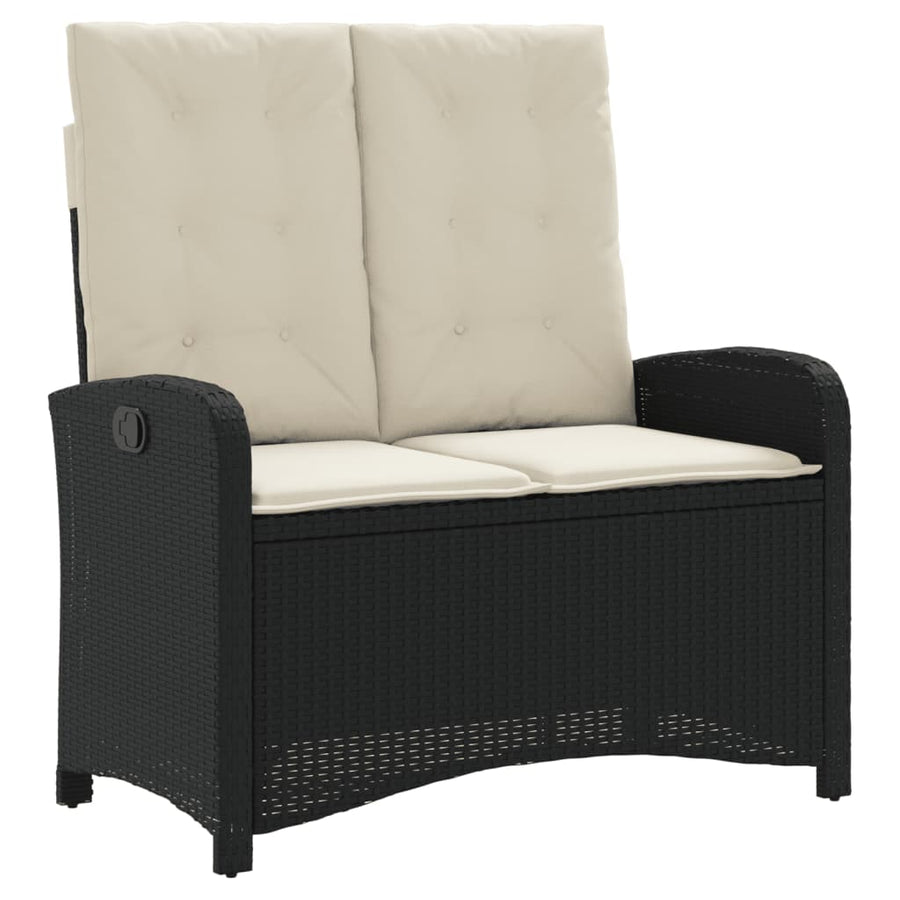 4-Delige Tuinset Met Kussens Poly Rattan Zwart
