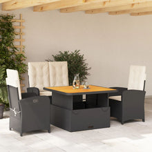 4-Delige Tuinset Met Kussens Poly Rattan Zwart