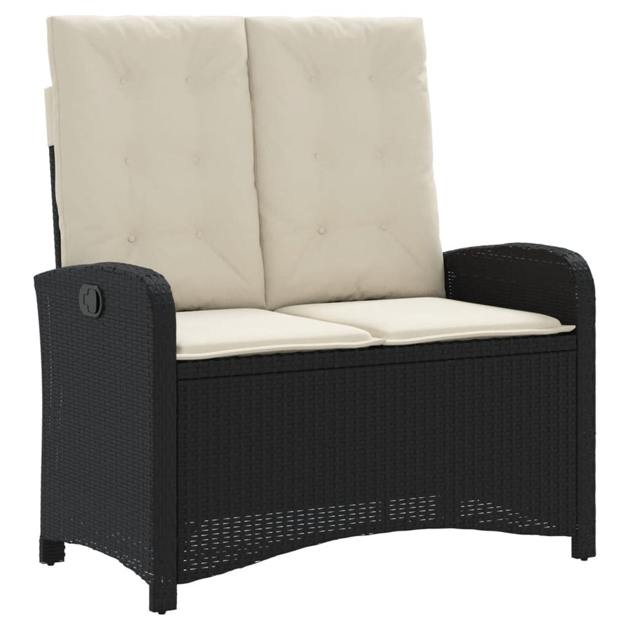 2-Delige Tuinset Met Kussens Poly Rattan Zwart