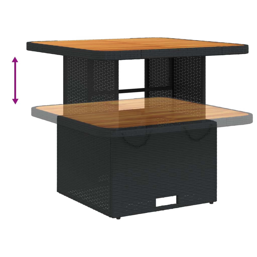 3-Delige Tuinset Met Kussens Poly Rattan Zwart