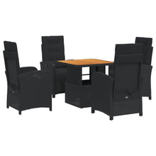 5-Delige Tuinset Met Kussens Poly Rattan Zwart