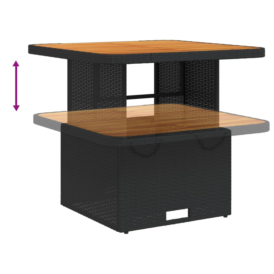 5-Delige Tuinset Met Kussens Poly Rattan Zwart