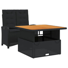 2-Delige Tuinset Met Kussens Poly Rattan Zwart