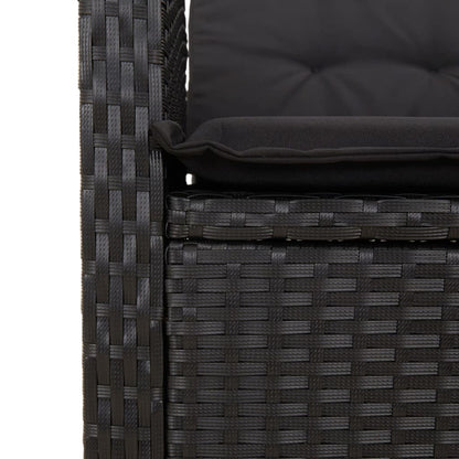 2-Delige Tuinset Met Kussens Poly Rattan Zwart