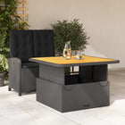 2-piece Garden Furniture Set with Cushions, Poly Rattan, Black
