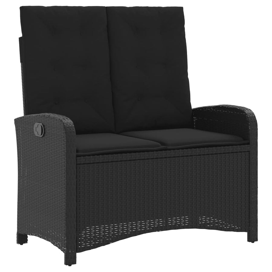 2-Delige Tuinset Met Kussens Poly Rattan Zwart