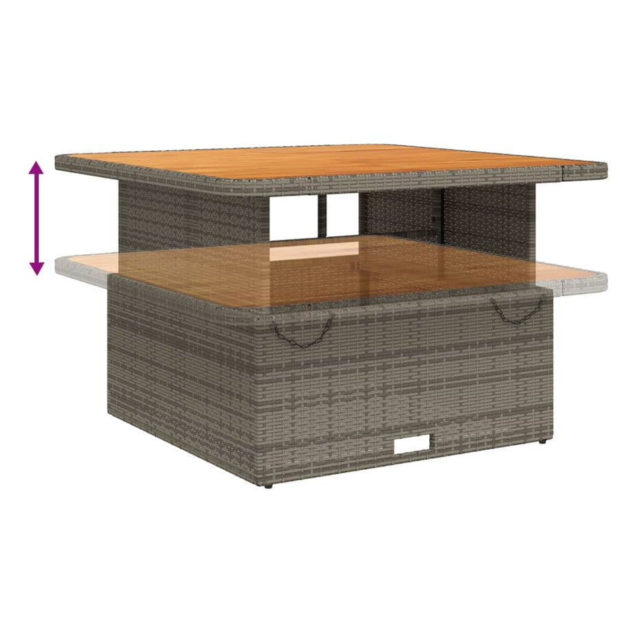 5-Delige Tuinset Met Kussens Poly Rattan Grijs