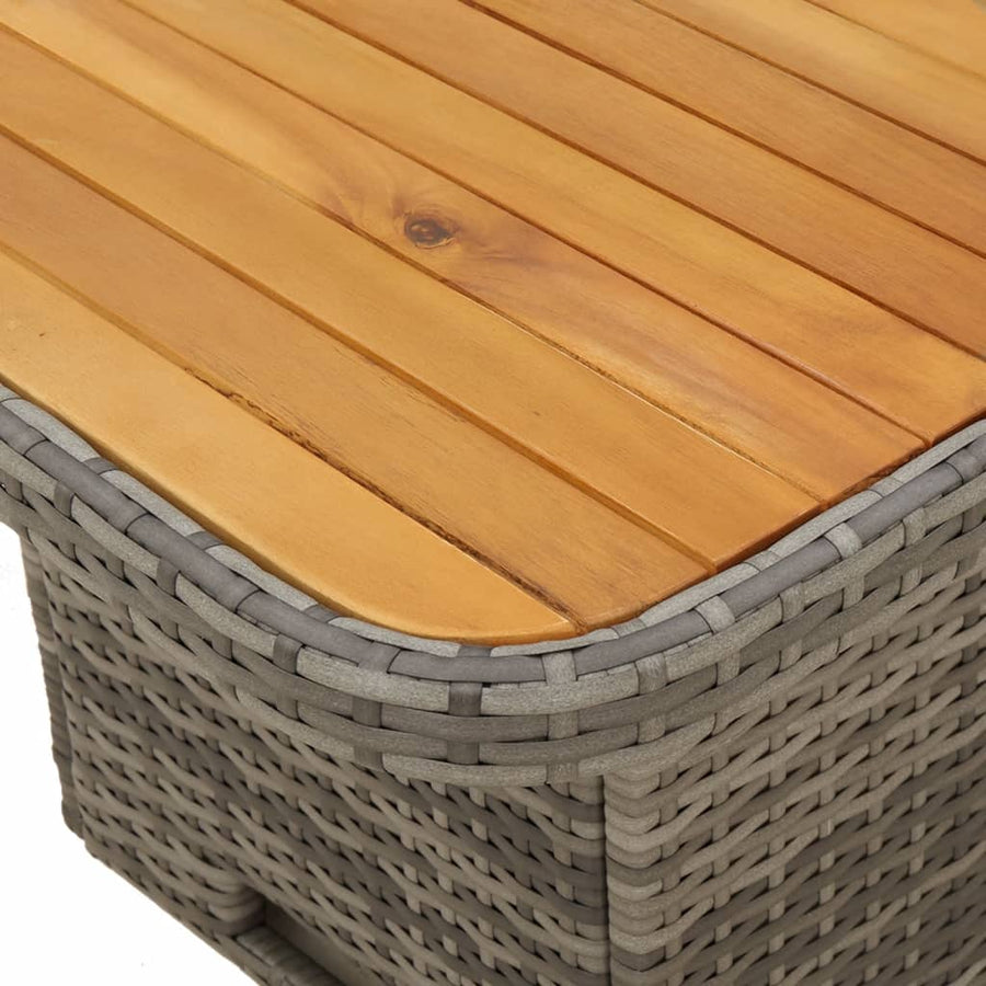 5-Delige Tuinset Met Kussens Poly Rattan Grijs