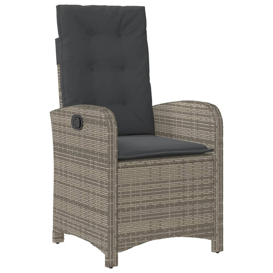 5-Delige Tuinset Met Kussens Poly Rattan Grijs