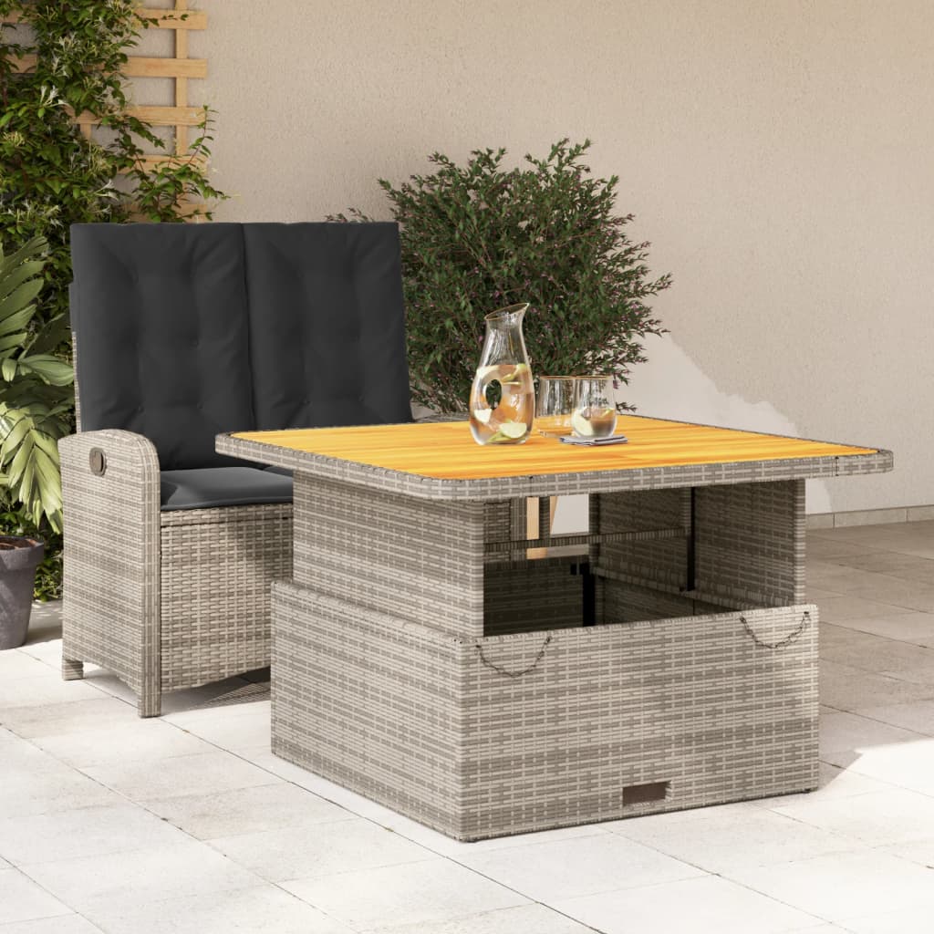 2-Delige Tuinset Met Kussens Poly Rattan Grijs