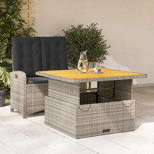 2-Delige Tuinset Met Kussens Poly Rattan Grijs