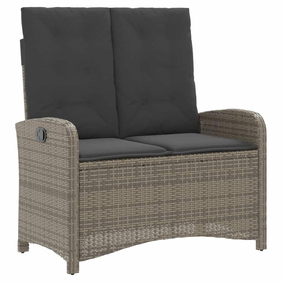4-Delige Tuinset Met Kussens Poly Rattan Grijs