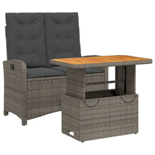 2-Delige Tuinset Met Kussens Poly Rattan Grijs