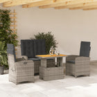 4-Delige Tuinset Met Kussens Poly Rattan Grijs