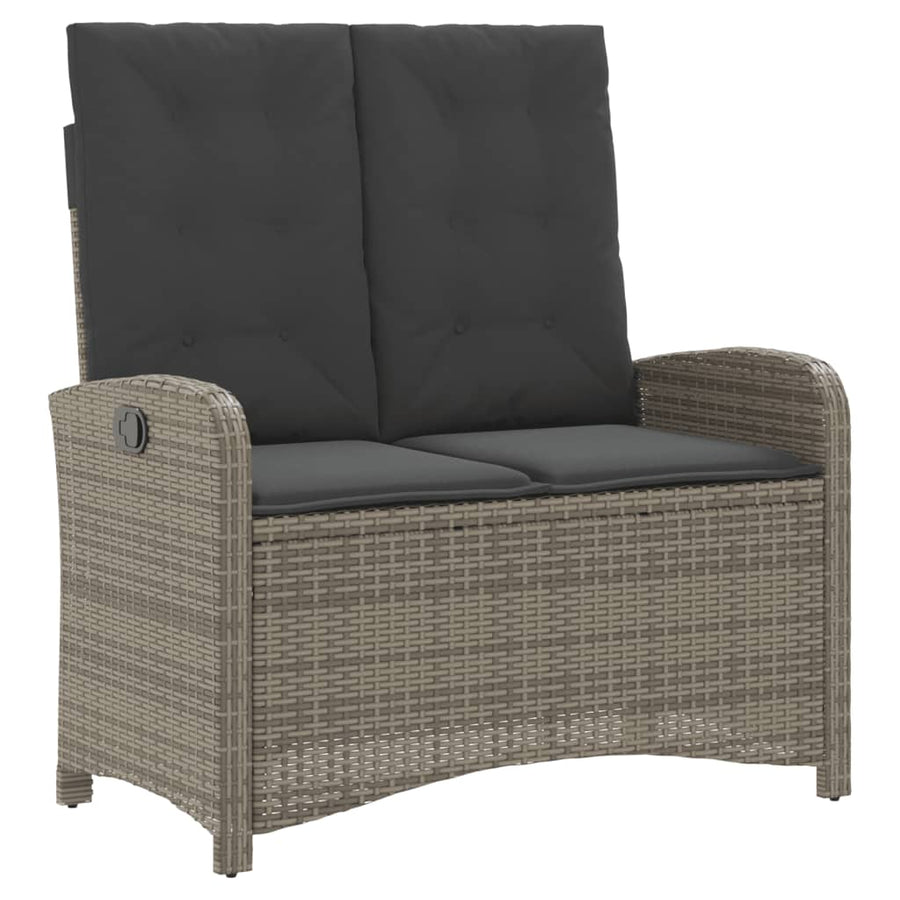 4-Delige Tuinset Met Kussens Poly Rattan Grijs