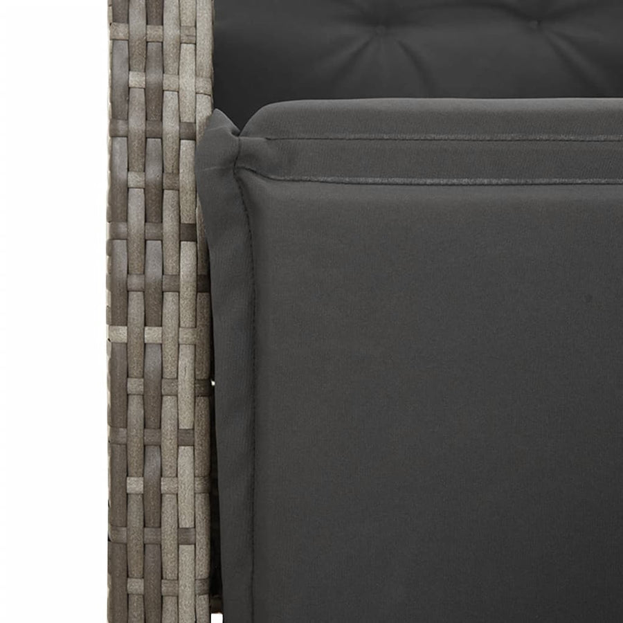 4-Delige Tuinset Met Kussens Poly Rattan Grijs