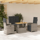 4-Delige Tuinset Met Kussens Poly Rattan Grijs