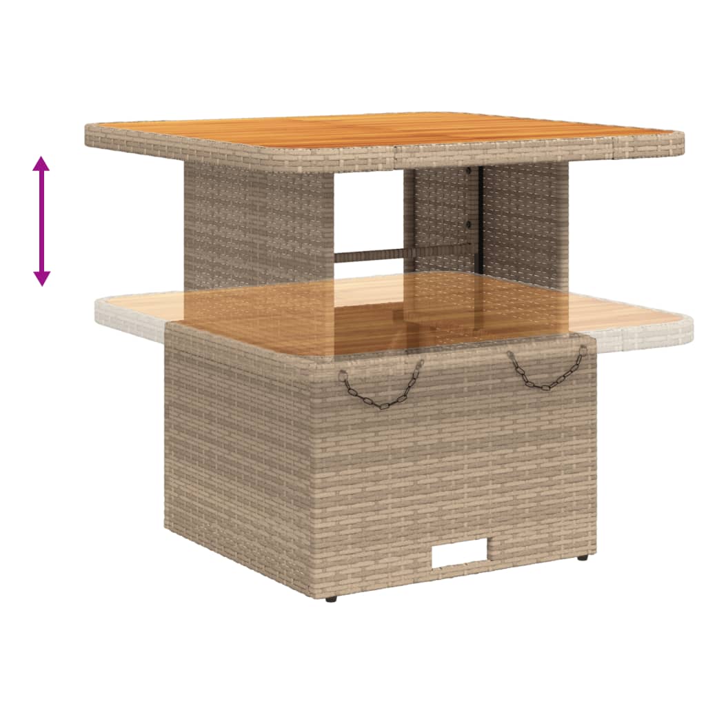 5-Delige Tuinset Met Kussens Poly Rattan Beige