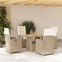 5-Delige Tuinset Met Kussens Poly Rattan Beige