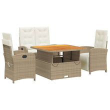 4-Delige Tuinset Met Kussens Poly Rattan Beige