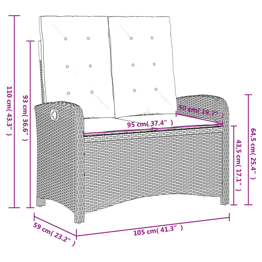 4-Delige Tuinset Met Kussens Poly Rattan Beige
