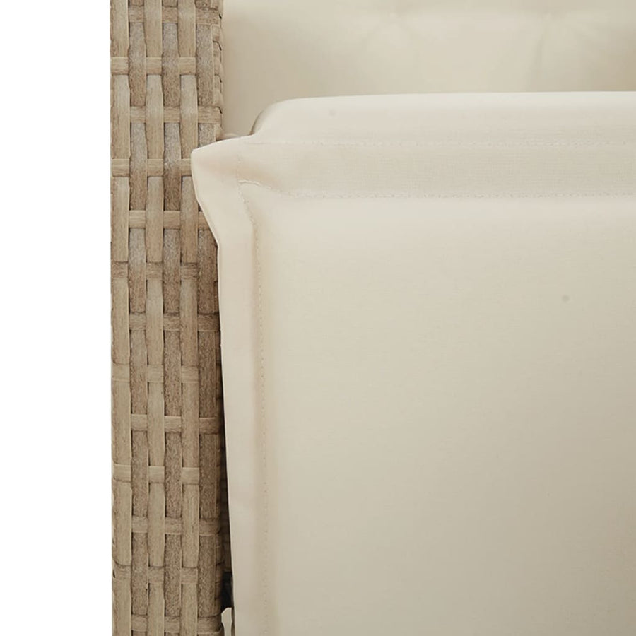 4-Delige Tuinset Met Kussens Poly Rattan Beige