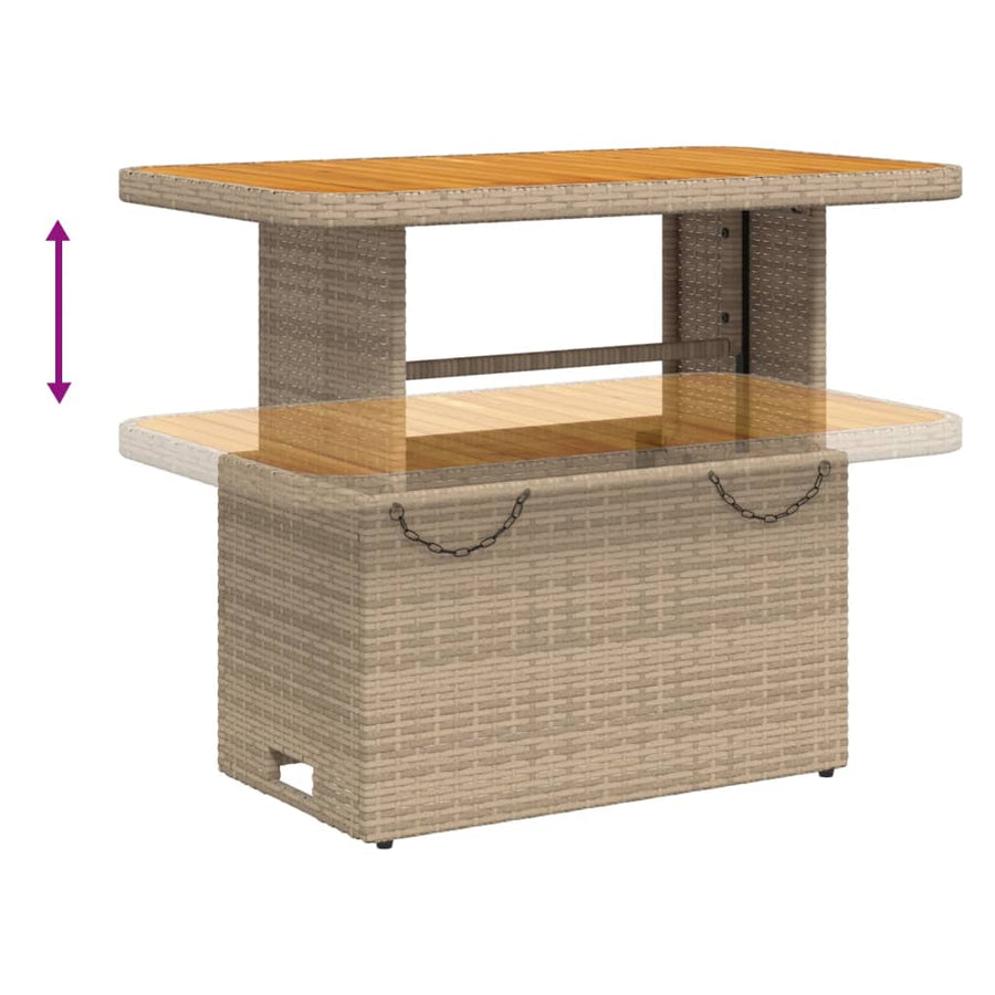 4-Delige Tuinset Met Kussens Poly Rattan Beige