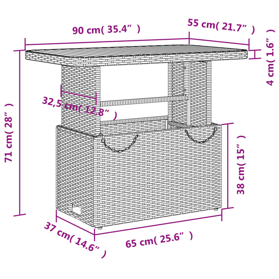 4-Delige Tuinset Met Kussens Poly Rattan Beige
