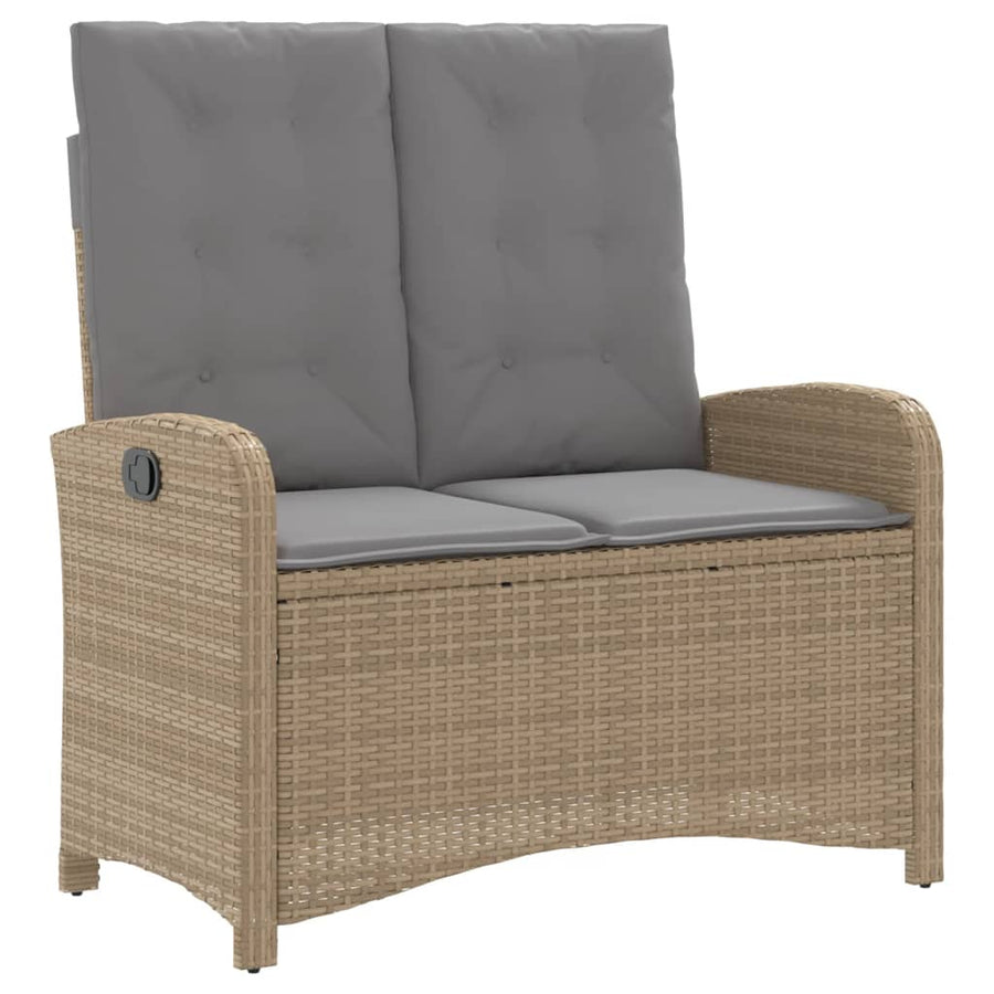 2-Delige Tuinset Met Kussens Poly Rattan Beige