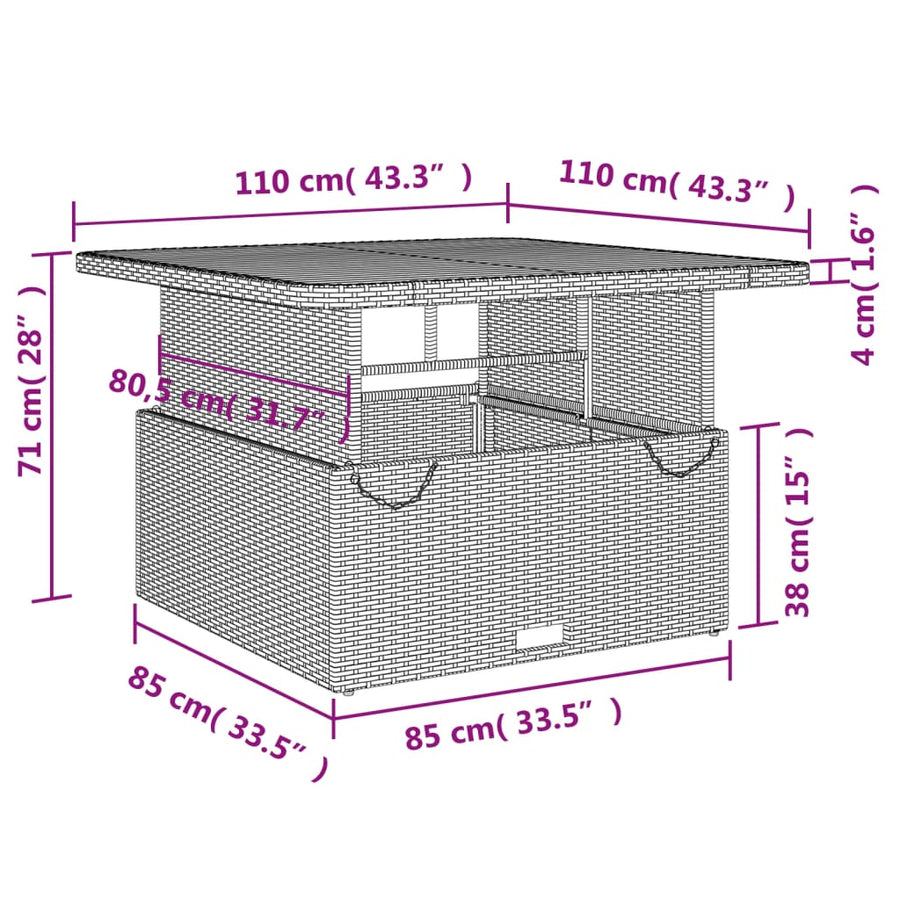 4-Delige Tuinset Met Kussens Poly Rattan Beige