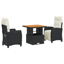 3-Delige Tuinset Met Kussens Poly Rattan Zwart