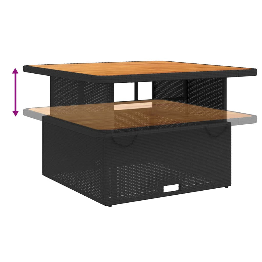 5-Delige Tuinset Met Kussens Poly Rattan Zwart