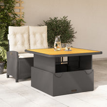 2-Delige Tuinset Met Kussens Poly Rattan Zwart