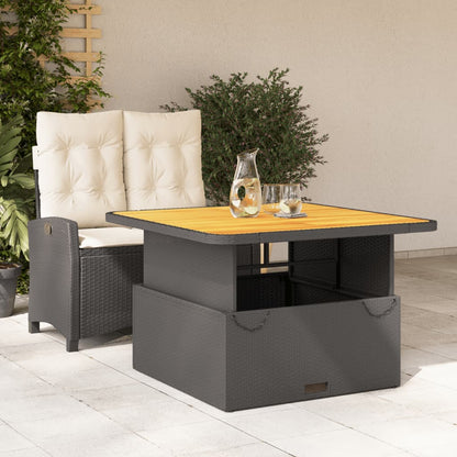 2-Delige Tuinset Met Kussens Poly Rattan Zwart